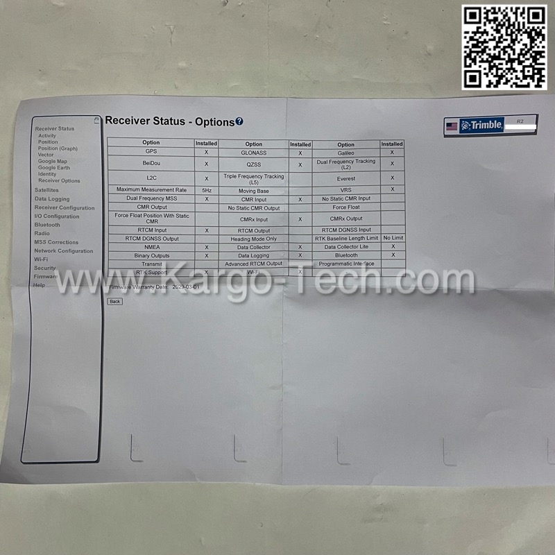 Trimble R2 (Without Battery Cover) GNSS Recevier Rover 410-470Mhz UHF GPS GLONASS Galileo BeiDou RTK CLS03174