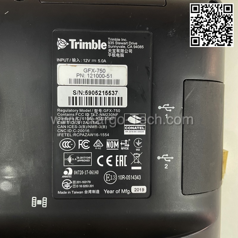 Trimble GFX-750 Control Panel Agriculture 121000-51 CLS03520